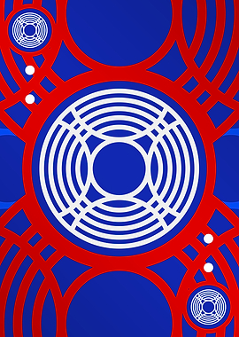 Red White and Blue Glyph