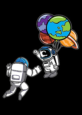 Astronaut Planet Balloon