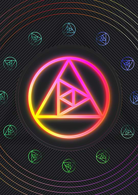 Neon Geometric Glyph Sign