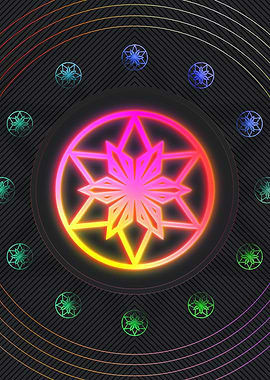 Neon Geometric Glyph Sign