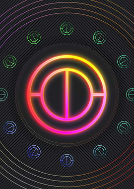 Neon Geometric Glyph Sign