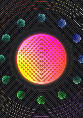 Neon Geometric Glyph Sign