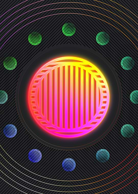 Neon Pink Glyph Mandala