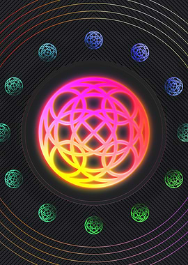 Neon Geometric Glyph Sign