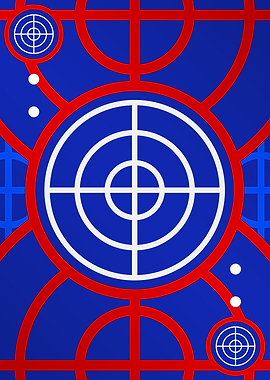 Red White and Blue Glyph