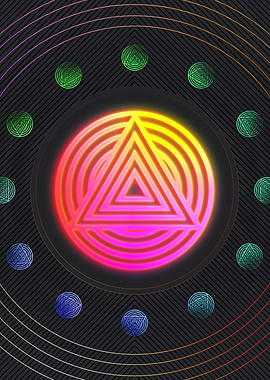 Neon Geometric Glyph Rune