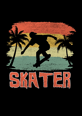 Retro Skater Skateboarding