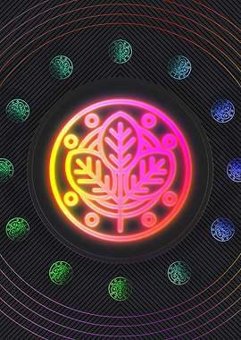 Neon Geometric Glyph Sign