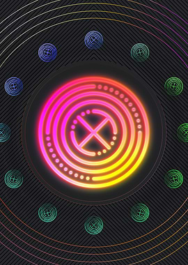 Neon Geometric Glyph Sign