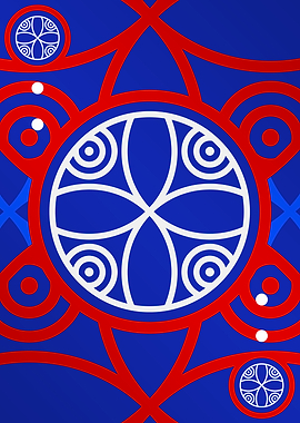 Red White and Blue Glyph