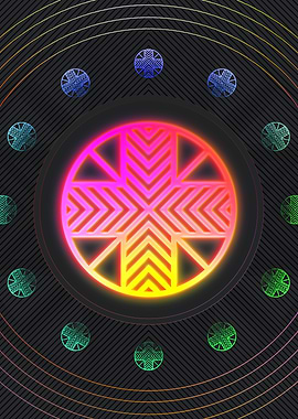 Neon Geometric Glyph Sign