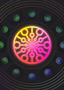 Neon Geometric Glyph Rune