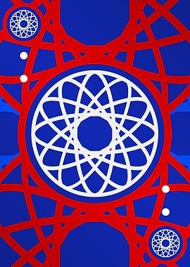 Red White and Blue Glyph