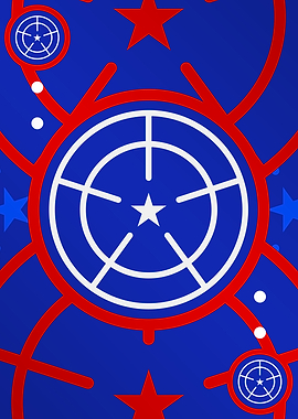 Red White and Blue Glyph
