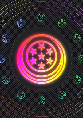 Neon Geometric Glyph Sign