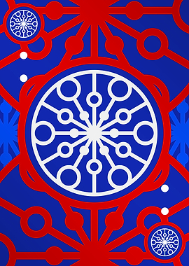 Red White and Blue Glyph