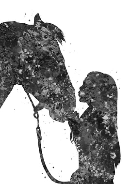 Girl and horse portrait