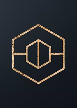 Gold Geometric Glyph Sign