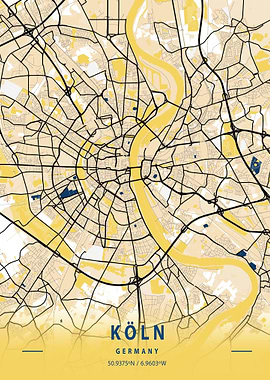 Koeln City Map Germany