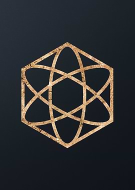 Gold Geometric Glyph Sign