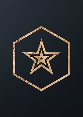 Gold Geometric Glyph Sign