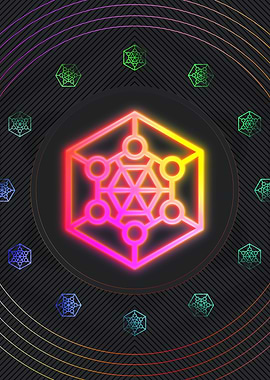 Neon Geometric Glyph Sign