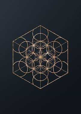 Gold Geometric Glyph Sign