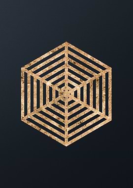 Gold Geometric Glyph Sign