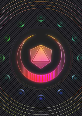 Neon Geometric Glyph Sign