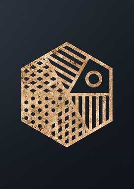 Gold Geometric Glyph Sign