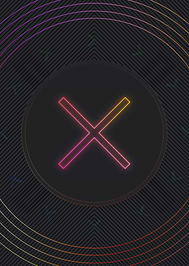 Neon Geometric Glyph Sign