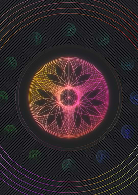 Neon Geometric Glyph Sign