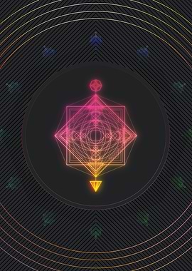 Neon Geometric Glyph Sign