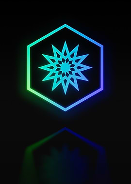 Neon Geometric Glyph Sign