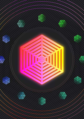 Neon Geometric Glyph Runes