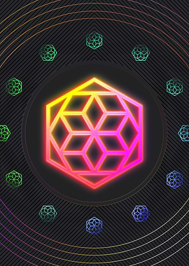 Neon Geometric Glyph Sign