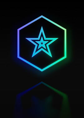 Neon Geometric Glyph Sign