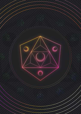 Neon Geometric Glyph Sign