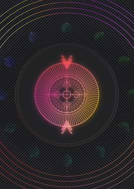 Neon Geometric Glyph Sign