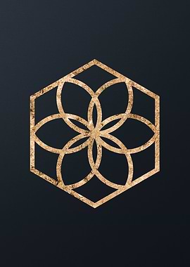 Gold Geometric Glyph Sign