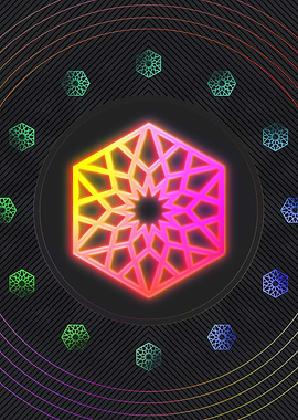 Neon Geometric Glyph Sign