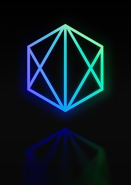 Neon Geometric Glyph Sign