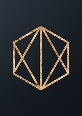 Gold Geometric Glyph Sign