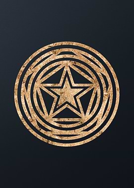 Gold Geometric Glyph Sign