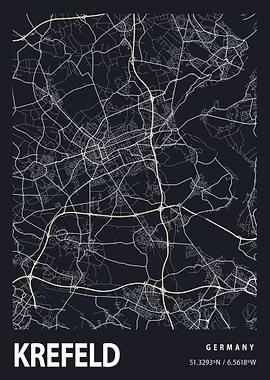 Krefeld City Map Germany