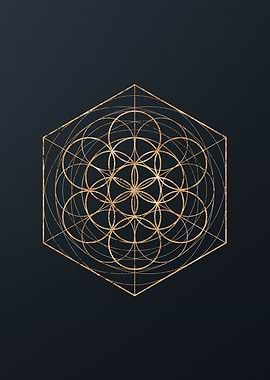 Gold Geometric Glyph Sign