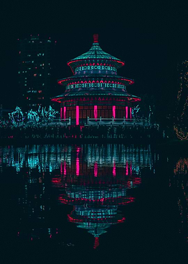 Chinese temple reflection