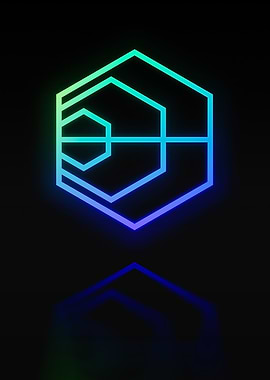 Neon Geometric Glyph Sign
