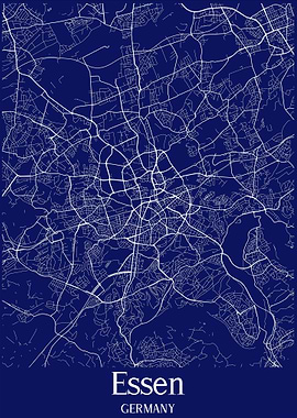 Essen City Map Germany