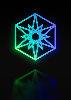 Neon Geometric Glyph Sign